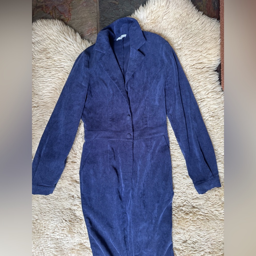 Super flattering Emory Park Blue corduroy Jumpsuit